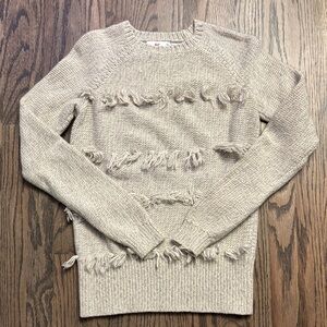 Vineyard Vines Cozy grey/beige Fringed Sweater